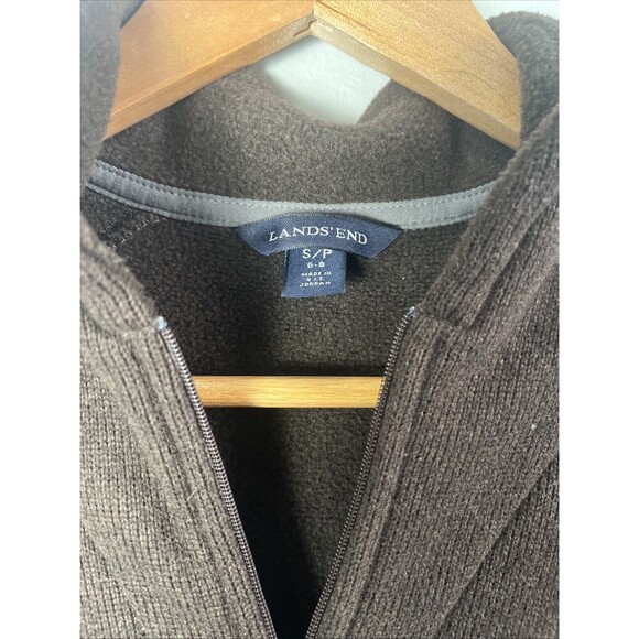 Lands End Sweater Womens Small Knit Pull Over‎ Shirt Brown 1/4 Zip - Picture 2 of 3